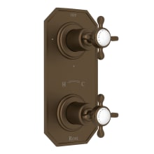 Edwardian 5 Function Thermostatic Valve Trim Only with Double Cross Handle and Integrated Diverter - Less Rough In
