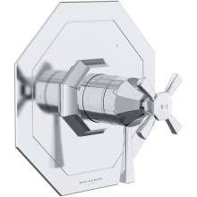Deco Three Independent Function Thermostatic Valve Trim Only with Single Cross / Lever Handle, Integrated Diverter, and Volume Control - Less Rough In