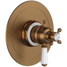 Edwardian Two Function Thermostatic Valve Trim Only with Single Cross / Lever Handle, Integrated Diverter, and Volume Control - Less Rough In