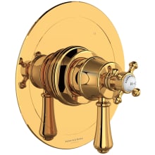 Georgian Era Five Function Thermostatic Valve Trim Only with Single Cross / Lever Handle, Integrated Diverter, and Volume Control - Less Rough In