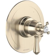 Georgian Era Three Function Thermostatic Valve Trim Only with Single Cross / Lever Handle, Integrated Diverter, and Volume Control - Less Rough In