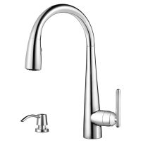 Lita 1.8 GPM Single Hole Pull Down Kitchen Faucet - Includes Soap Dispenser and Escutcheon