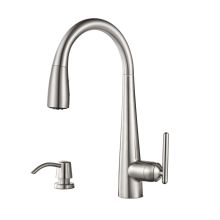 Lita 1.8 GPM Single Hole Pull Down Kitchen Faucet - Includes Soap Dispenser and Escutcheon