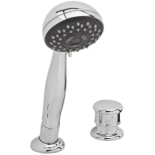 Deck Mounted Roman Tub Filler and Hand-Held Shower with Push Button Diverter