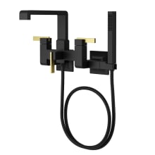 Verve Wall Mounted Tub Filler with Built-In Diverter and Hand Shower - Less Rough In and Handles