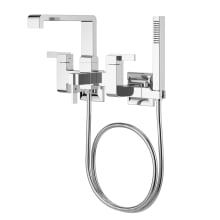 Verve Wall Mounted Tub Filler with Built-In Diverter and Hand Shower - Less Rough In and Handles