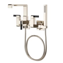 Verve Wall Mounted Tub Filler with Built-In Diverter and Hand Shower - Less Rough In and Handles