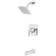 Bruxie Tub and Shower Trim Package with 1.75 GPM Single Function Shower Head and Diverter Tub Spout with Spot Defense, SecurePfit, and Pforever Seal
