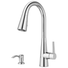 Barullii 1.8 GPM Single Hole Pull Down Kitchen Faucet - Includes Soap Dispenser and Escutcheon