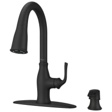 Rosslyn 1.8 GPM Single Hole Pull Down Kitchen Faucet - Includes Soap Dispenser and Escutcheon