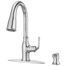 Rosslyn 1.8 GPM Single Hole Pull Down Kitchen Faucet - Includes Soap Dispenser and Escutcheon
