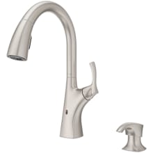 Masey 1.8 GPM Single Hole Pull Down Kitchen Faucet - Includes Soap Dispenser and Escutcheon