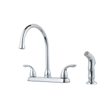Pfirst Series 1.8 GPM Gooseneck Kitchen Faucet -Includes Side Spray and Escutcheon