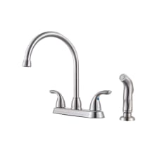 Pfirst Series 1.8 GPM Gooseneck Kitchen Faucet -Includes Side Spray and Escutcheon