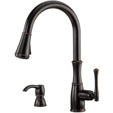 Wheaton 1.8 GPM Single Hole Pull Down Kitchen Faucet - Includes Soap Dispenser and Escutcheon