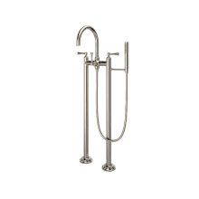 Tisbury Floor Mounted Tub Filler with Built-In Diverter - Includes Hand Shower