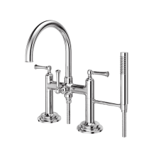 Tisbury Deck Mounted Roman Tub Filler with Built-In Diverter - Includes Hand Shower
