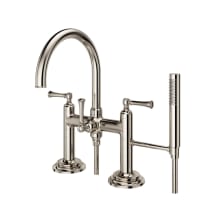 Tisbury Deck Mounted Roman Tub Filler with Built-In Diverter - Includes Hand Shower