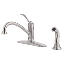 Brookwood Single Handle 8" Centerset Kitchen Faucet with Metal Lever Handle and Side Spray