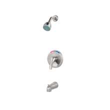 Pfirst Series Tub and Shower Trim Package with Single Function Shower Head and EZ Clean