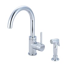 Motegi 1.5 GPM Single Hole Kitchen Faucet with 7-5/8" Reach Gooseneck Swivel Spout, 5-3/4" Side Spray, Lever Handle, and Flexible Connections
