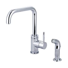Motegi 1.5 GPM Single Hole Kitchen Faucet with 8" 90 Degree Reach Swivel Spout, 5-5/8" Side Spray, Lever Handle, and Flexible Connections