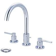 Motegi 1.2 GPM Widespread Bathroom Faucet with 2 Lever Handles, Gooseneck Spout, and Brass Pop-Up Drain Assembly