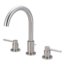 Motegi 1.2 GPM Widespread Bathroom Faucet with 2 Lever Handles, Gooseneck Spout, and Brass Pop-Up Drain Assembly