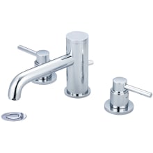 Motegi 1.2 GPM Widespread Bathroom Faucet with Bent Nose Spout, Brass Pop-Up Drain Assembly, and Spout and Valve Escutcheons