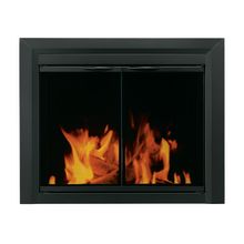 Carlisle 31" H x 37.5" L Medium Cabinet Style Fireplace Screen with Smoked Glass Doors