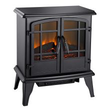 Electric 20 Inch Wood Stove Heater with Tempered Safety Glass Doors