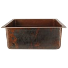 20" Undermount Rectangular Single Basin Copper Bar Sink