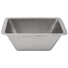 17" Undermount Rectangular Single Basin Nickel Plated Copper Bar Sink with 2" Drain Opening