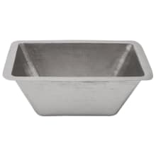 17" Undermount Rectangular Single Basin Nickel Plated Copper Bar Sink with 3.5" Drain Opening