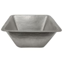 17" Undermount Square Single Basin Nickel Plated Copper Bar Sink