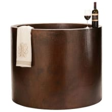 45" Free Standing Copper Soaking Tub with Center Drain