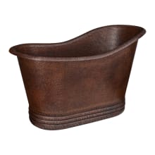 52" Free Standing Copper Soaking Tub with Right Drain