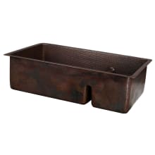 33" Undermount Double Basin Copper Kitchen Sink with 70/30 Basin Split