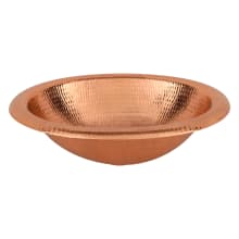 18" Oval Copper Drop In Bathroom Sink