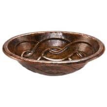 19" Oval Copper Drop In or Undermount Self Rimming Bathroom Sink