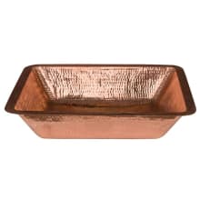 19" Rectangular Copper Drop In or Undermount Bathroom Sink