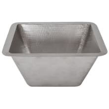 15" Square Nickel Plated Copper Drop In or Undermount Bathroom Sink