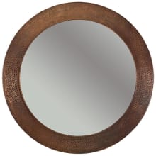 34" Diameter Modern Circular Metal Framed Bathroom Wall Mirror