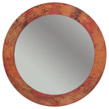 34" Diameter Modern Circular Metal Framed Bathroom Wall Mirror