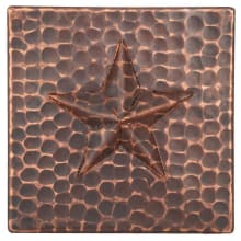 4" x 4" Copper Square Wall Tile - Unpolished Visual - Sold by Piece