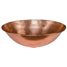 17" Oval Copper Vessel Bathroom Sink