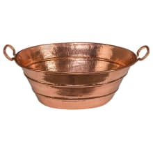19" Oval Copper Vessel Bathroom Sink