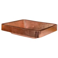 19" Rectangular Copper Vessel Bathroom Sink