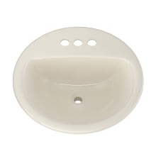 Rockaway 19" Circular Vitreous China Drop In Bathroom Sink with Overflow and 3 Faucet Holes at 4" Centers