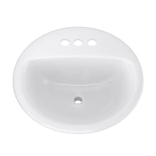 Rockaway 19" Circular Vitreous China Drop In Bathroom Sink with Overflow and 3 Faucet Holes at 4" Centers